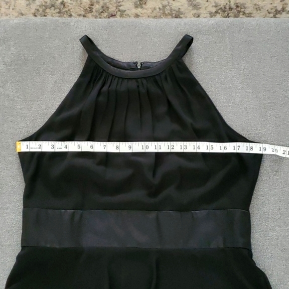 🆕️ EVAN-PICONE Black Halter Chiffon Tiered Ruffle Dress SIZE: 14 - Picture 6 of 9